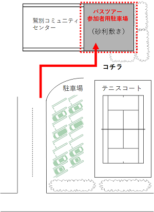 鷲別コミュニティセンター駐車場案内図